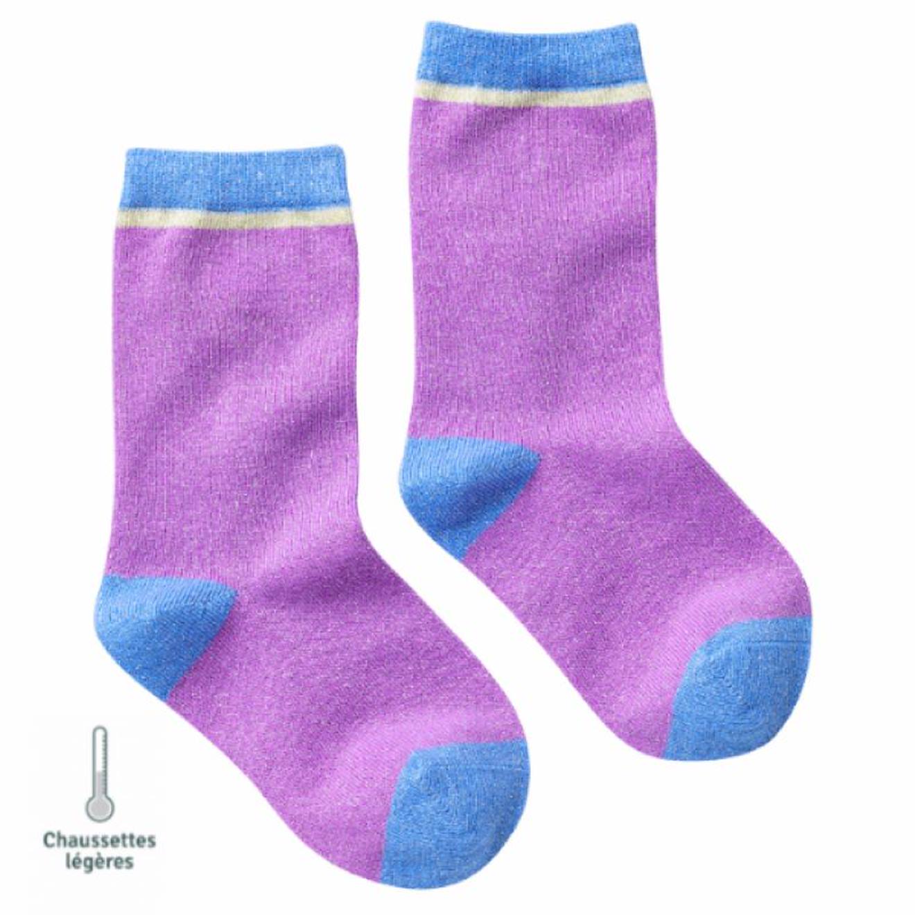 Chaussettes Sans Couture Unies Paillettes Vert 8 €