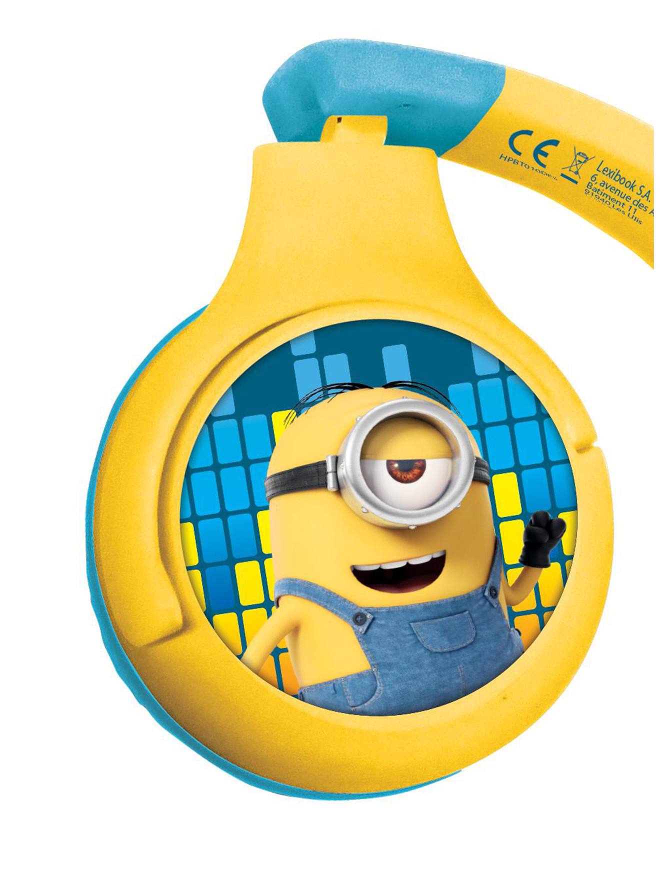 Lexibook MIC100DES Minions Microphone universel avec prise jack 3,5 et adaptateur 6,3 mm, haute sensibilité, pour enfants et karaoké, bleu/jaune