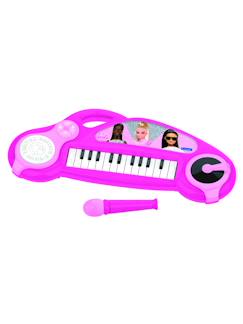 Jouet-Activités artistiques et musicales-Instruments de musique-Piano électronique barbie avec effets lumineux et microphone