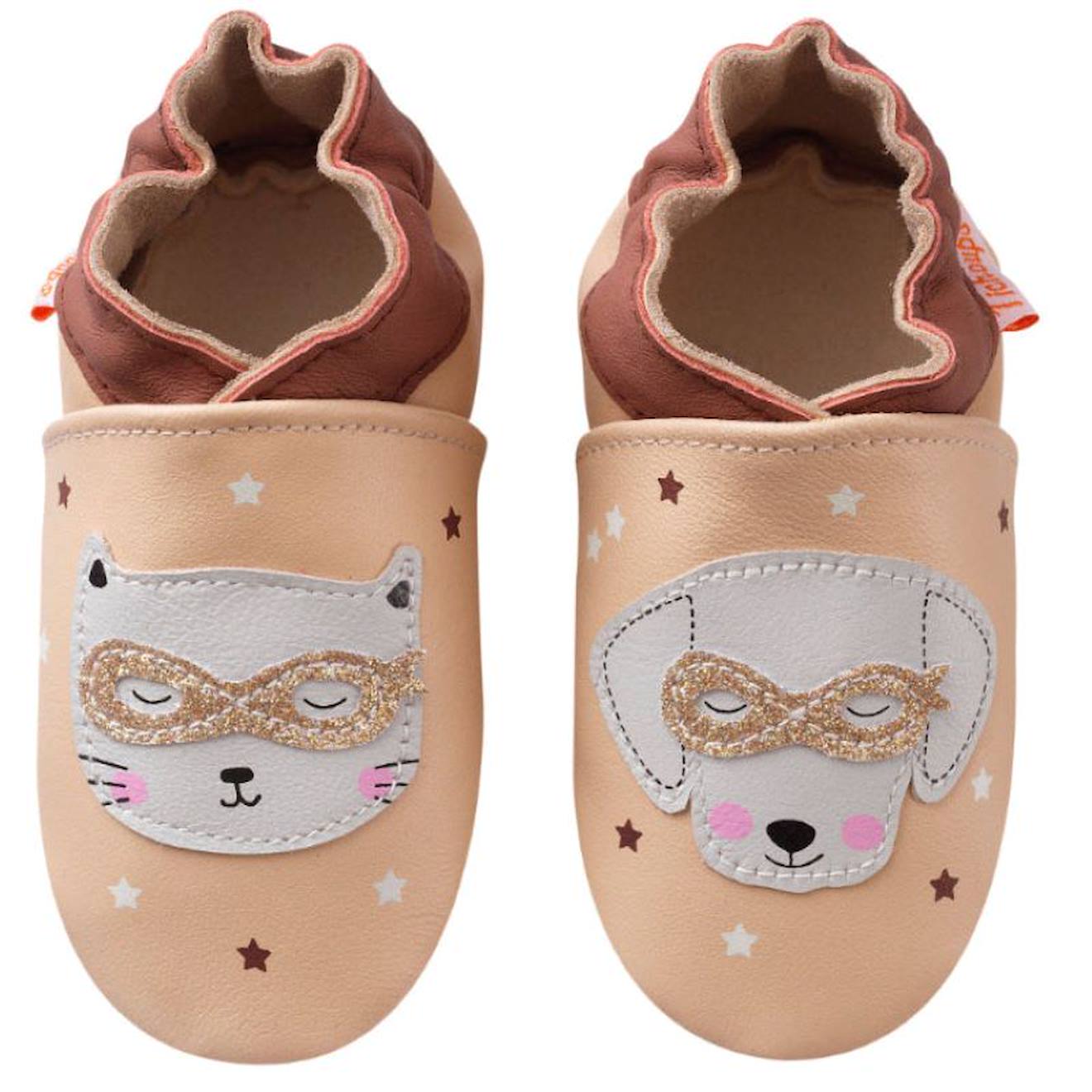 Chaussons Bb Cuir Souple Cme Et Claire Au Bal Masqu Rose 24 €