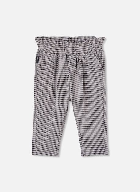 Fille-Pantalon maille carreaux fille