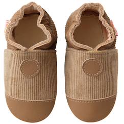 Chaussures-Chaussons bébé cuir souple velours