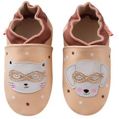 Chaussures-Chaussons bébé cuir souple côme et claire au bal masqué