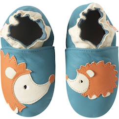 Chaussons bébé cuir souple sacha le hérisson  - vertbaudet enfant