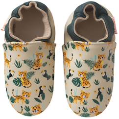Chaussons bébé cuir souple romy et jules s'amusent  - vertbaudet enfant