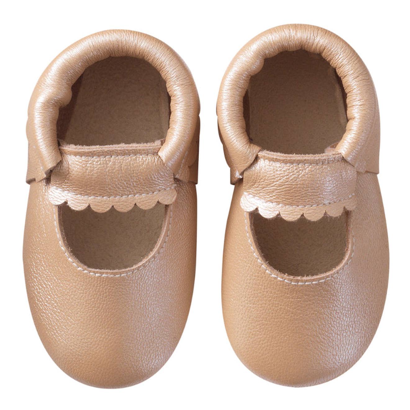 Chaussons Cuir Souple Uni Ouvert Beige Iris Beige 28 €