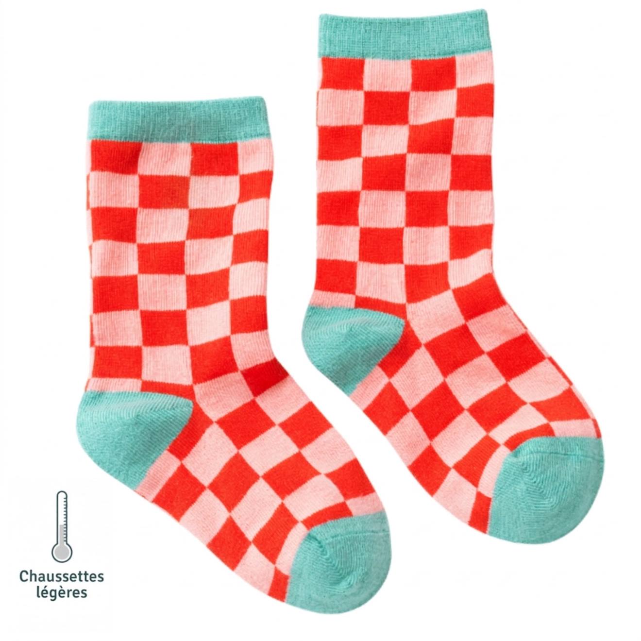 Chaussettes Sans Couture Damier Rouge 8 €