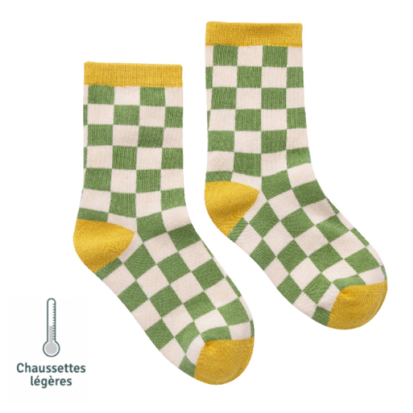 Chaussettes Sans Couture Damier Vert 8 €