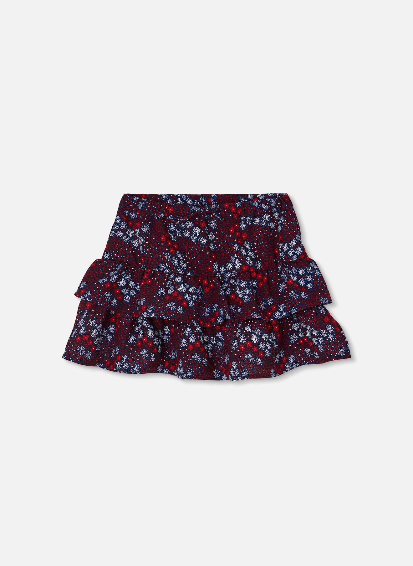 Jupe Imprim Fleurs Volants Multicolore 36 €