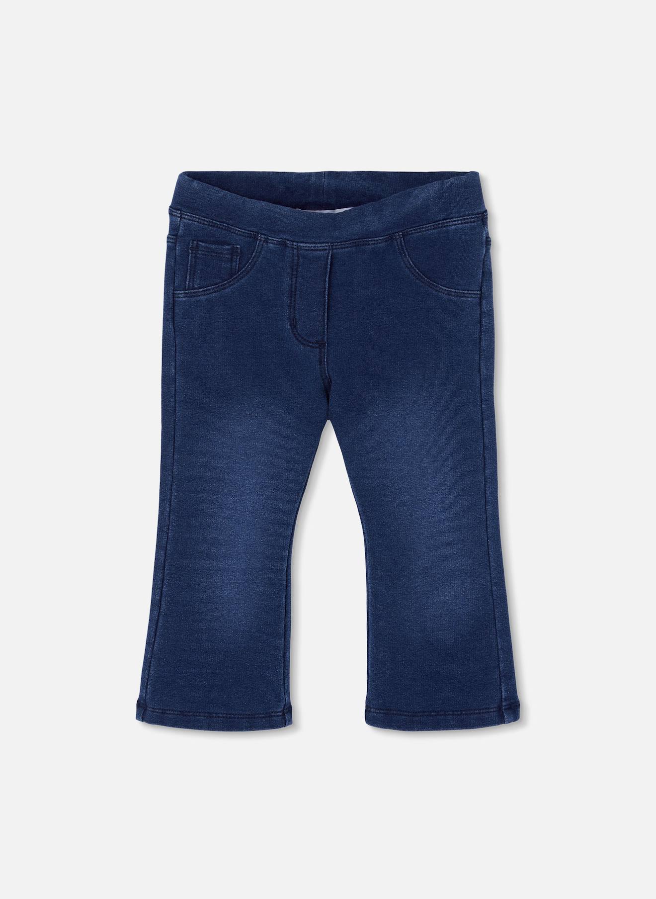 Pantalon Molleton Denim Fille Évasé Bleu