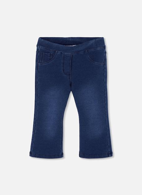 Fille-Pantalon molleton denim fille évasé