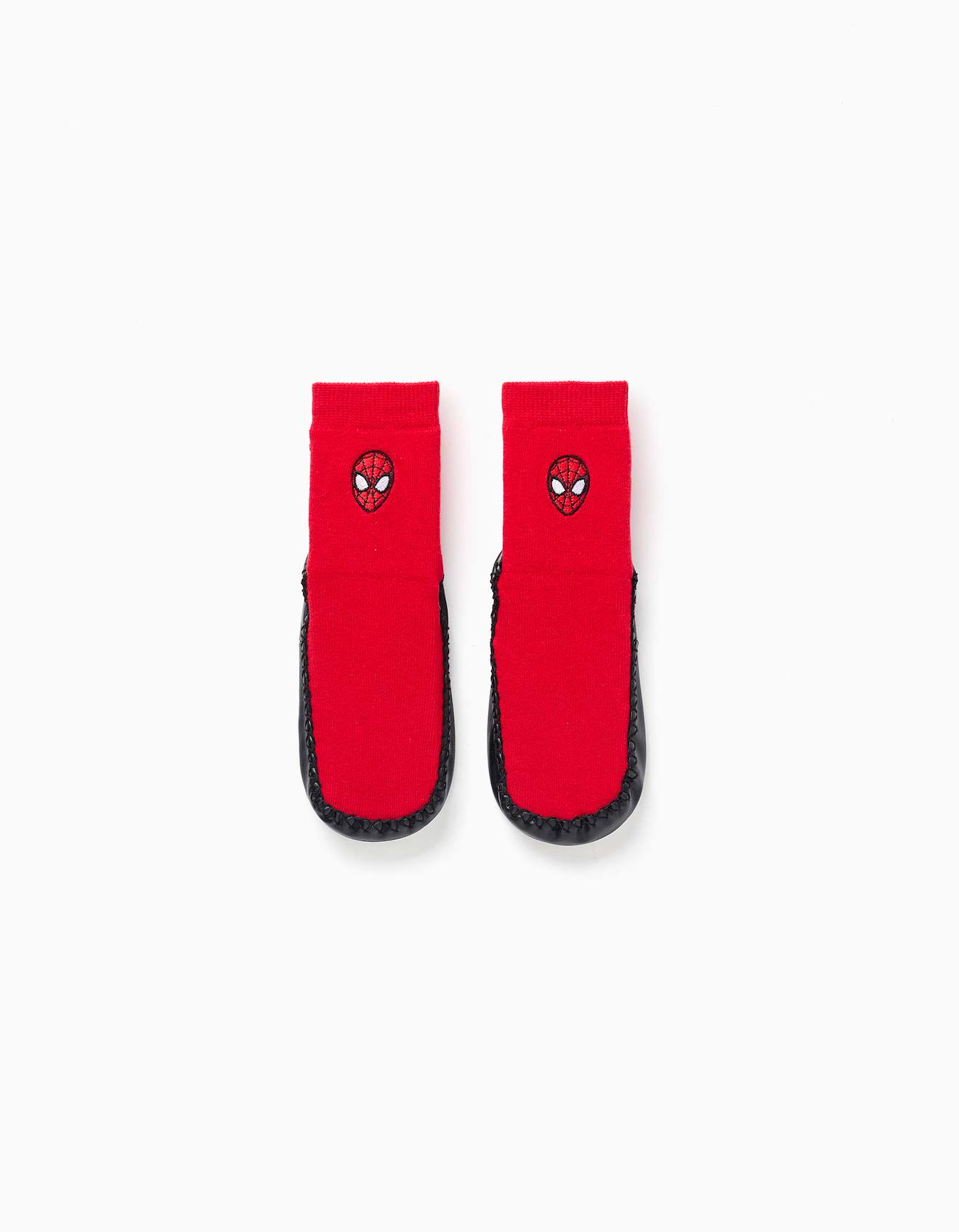 Chaussettes-chaussons Avec Semelle Antidrapante Et Spider-man Rouge 12$