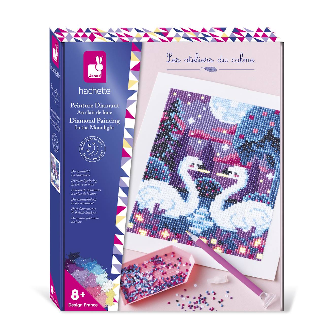 Peinture Diamant Phosphorescent Cygnes Multicolore
