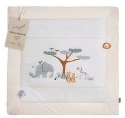 Jouet-Premier âge-Tapis d’éveil 'Savanna Friends' 100x100 en coton - beige