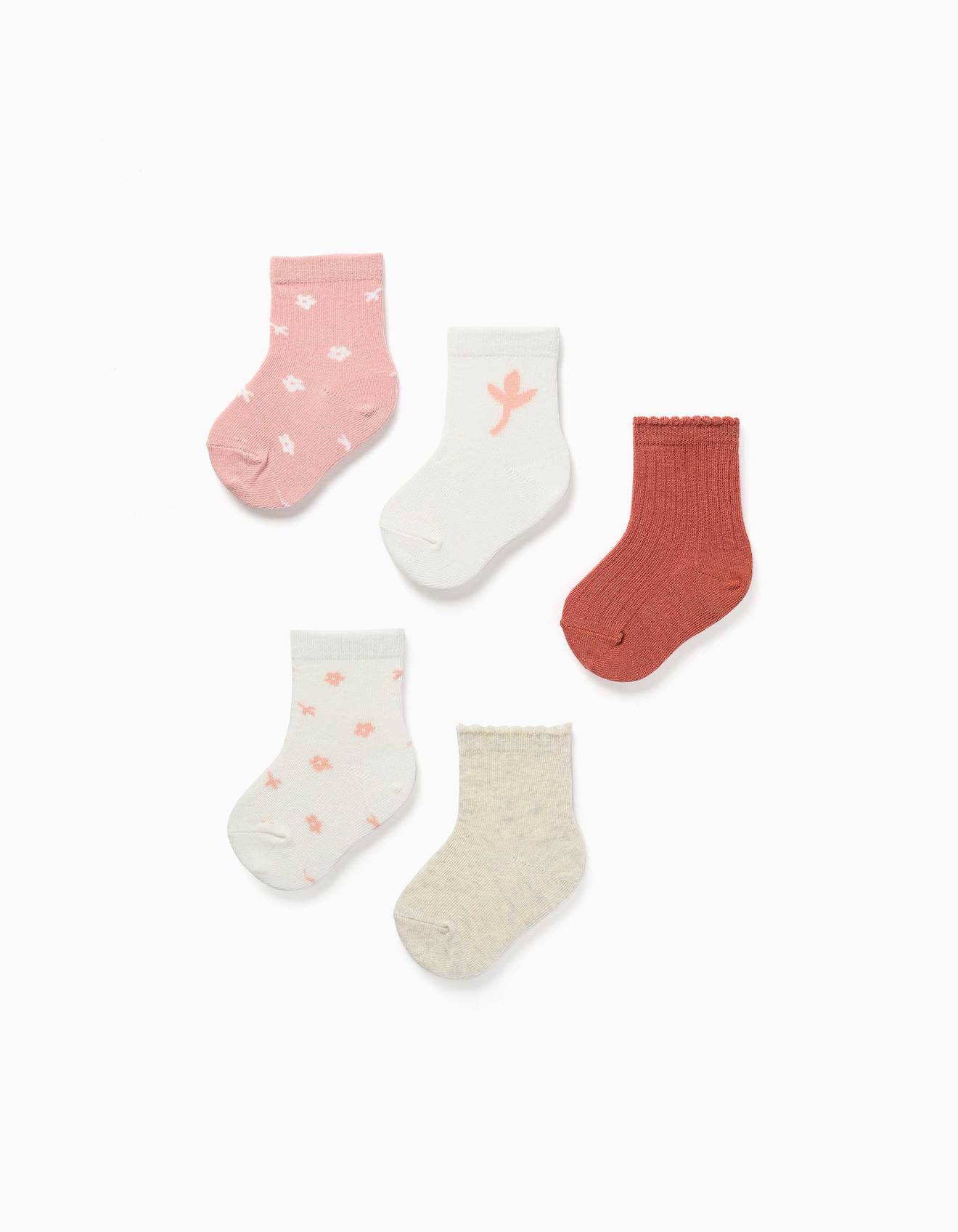 Lot De 5 Chaussettes Avec Motifs Floraux Multicolore 12$