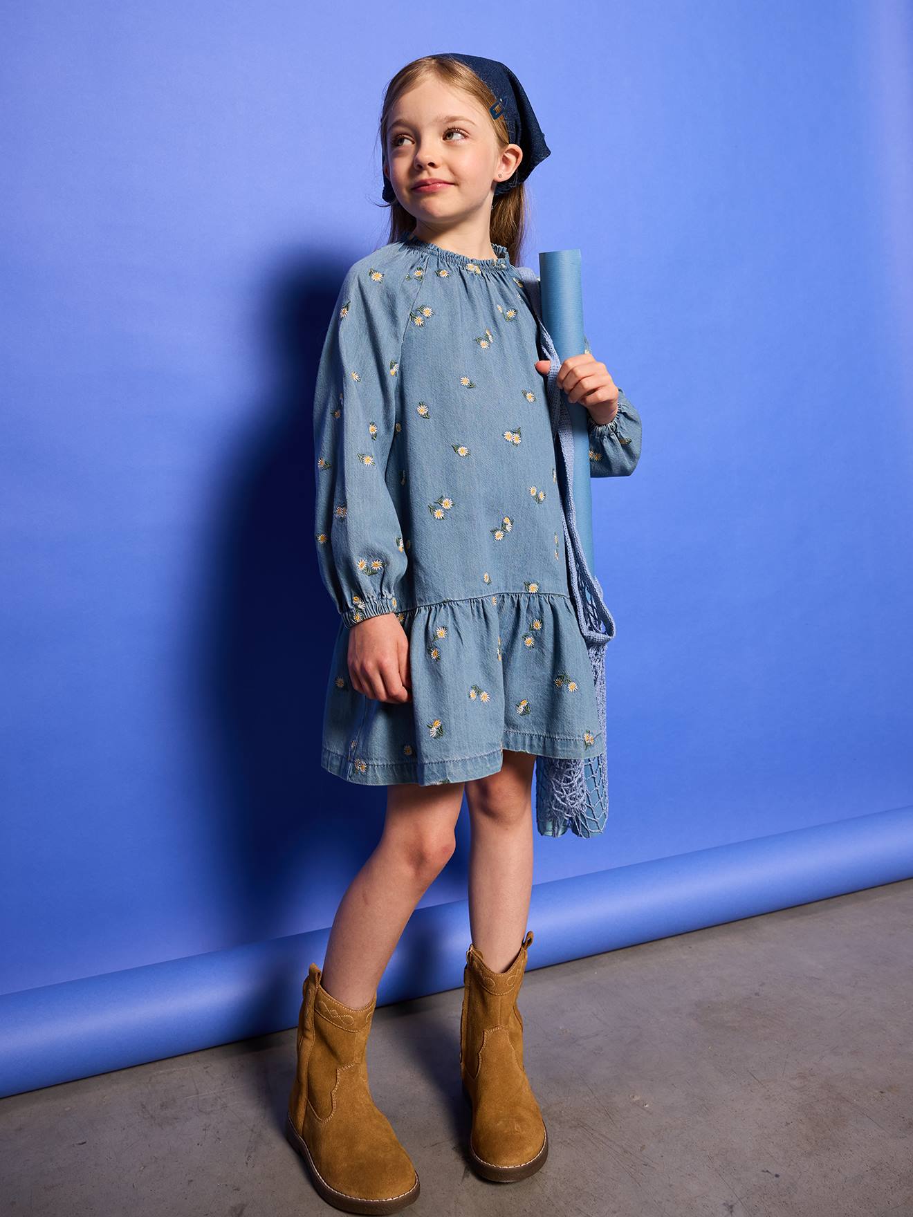 Robe denim fille bleu jean