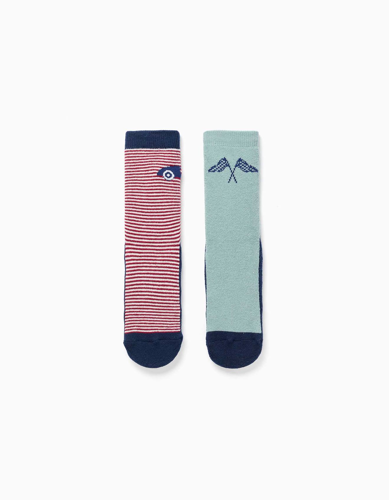 2 Chaussettes En ponge Antidrapantes Avec Motif Voiture Multicolore 12$