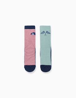 2 chaussettes en éponge antidérapantes avec motif voiture  - vertbaudet enfant