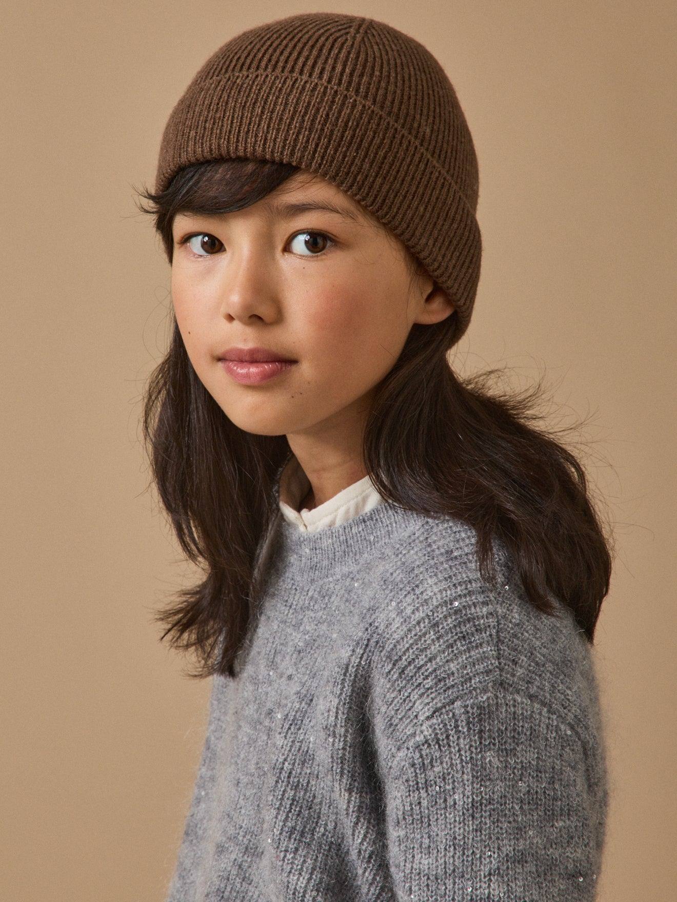 Bonnet En Laine Mrinos Enfant Brun Chine 28$
