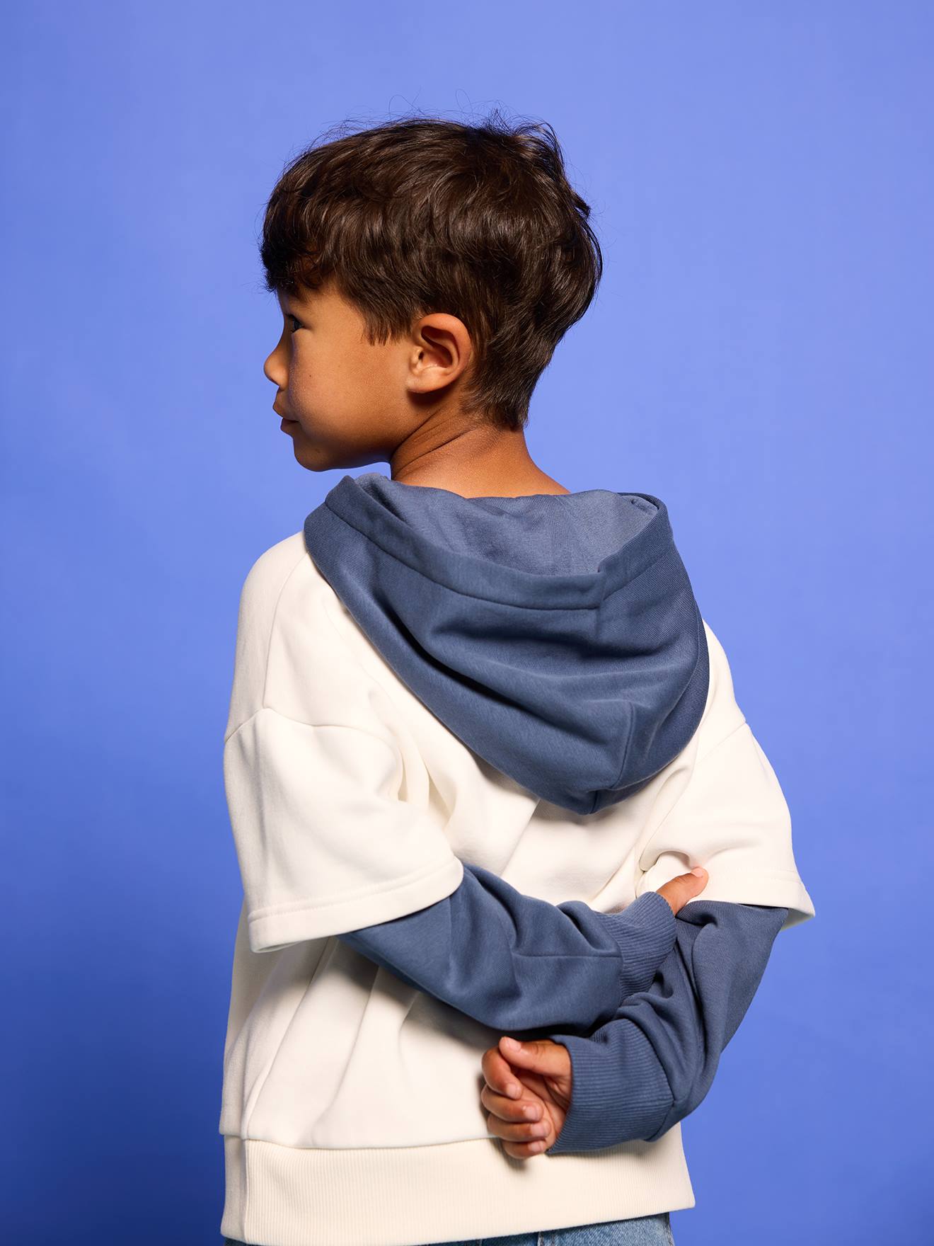 Sweat à capuche garçon écru