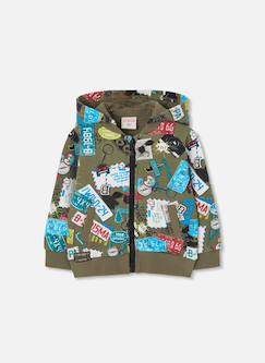 Veste molleton garçon imprimé plaques  - vertbaudet enfant