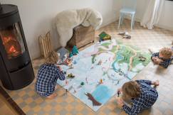 Linge de maison et décoration-Décoration-Tapis de jeu enfant "étoiles des Neiges" - fabriqué en France
