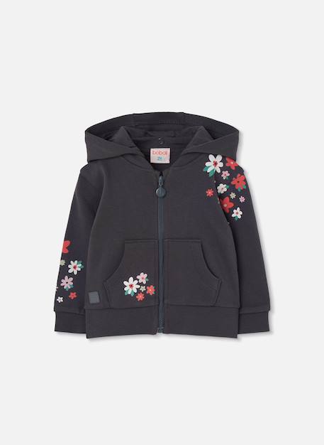 Fille-Veste molleton fille imprimé fleurs