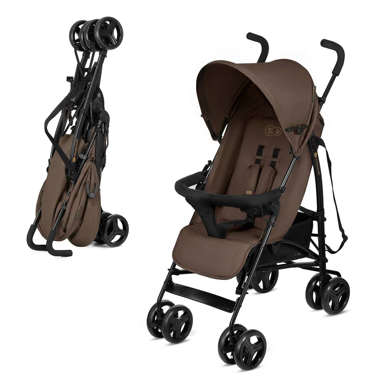 Poussette Parapluie Tik Légère 6,5 Kg Avec Position Allongée, Roues Eva Amorties Et Pliage Compact Marron