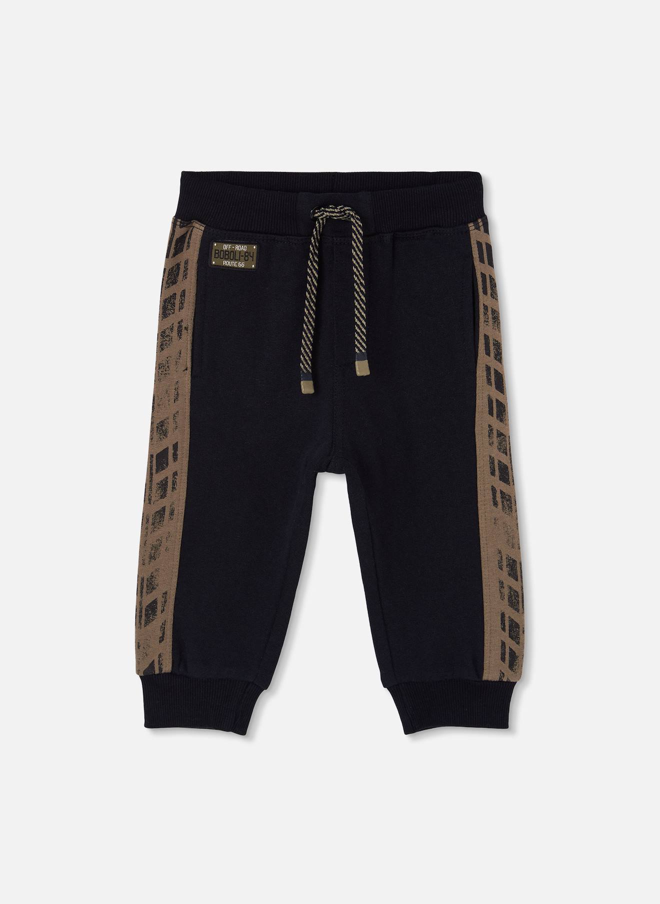 Jogging Garçon Avec Bandes Latérales Noir