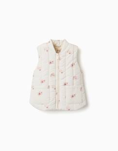 Bébé-Manteau, combipilote, nid d'ange-Manteau-Doudoune sans manches avec motif floral et poches
