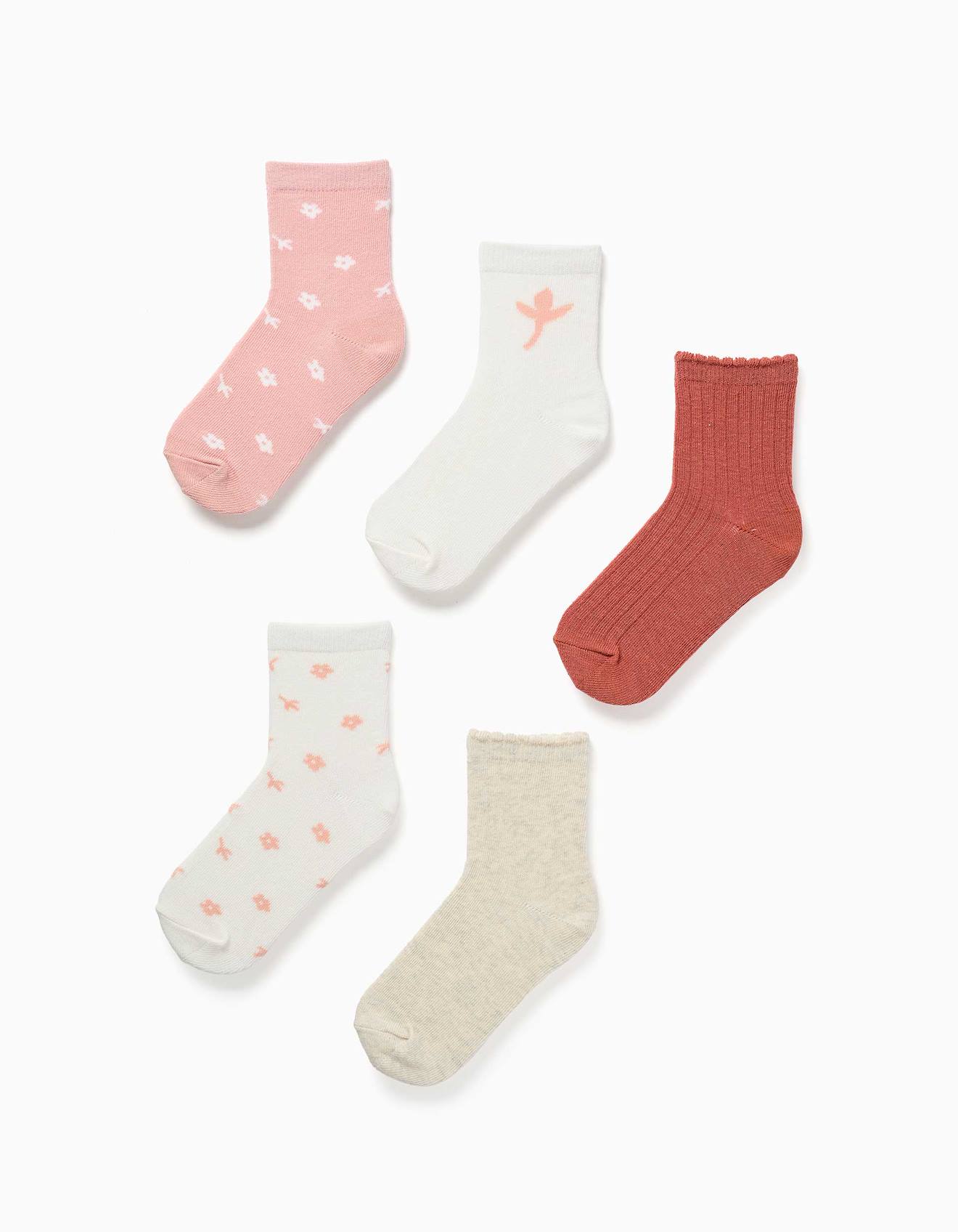 Lot De 5 Chaussettes Avec Motifs Floraux Multicolore 12$