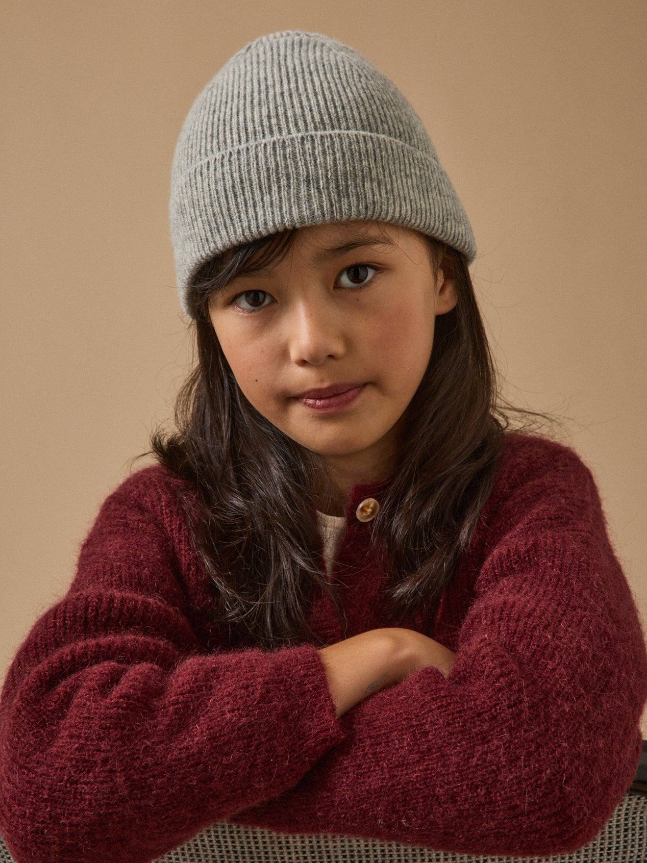 Bonnet En Laine Mrinos Enfant Gris Chine 28$