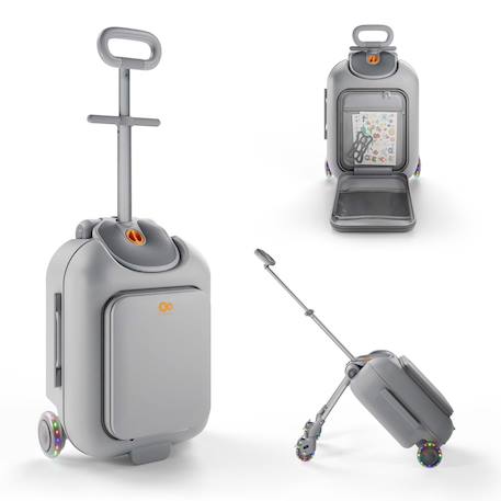 Fille-Accessoires-Valise 2 en 1 Kinderkraft CABBY enfant cabine 20l avec siège confortable 4 roues blocage poignée réglable