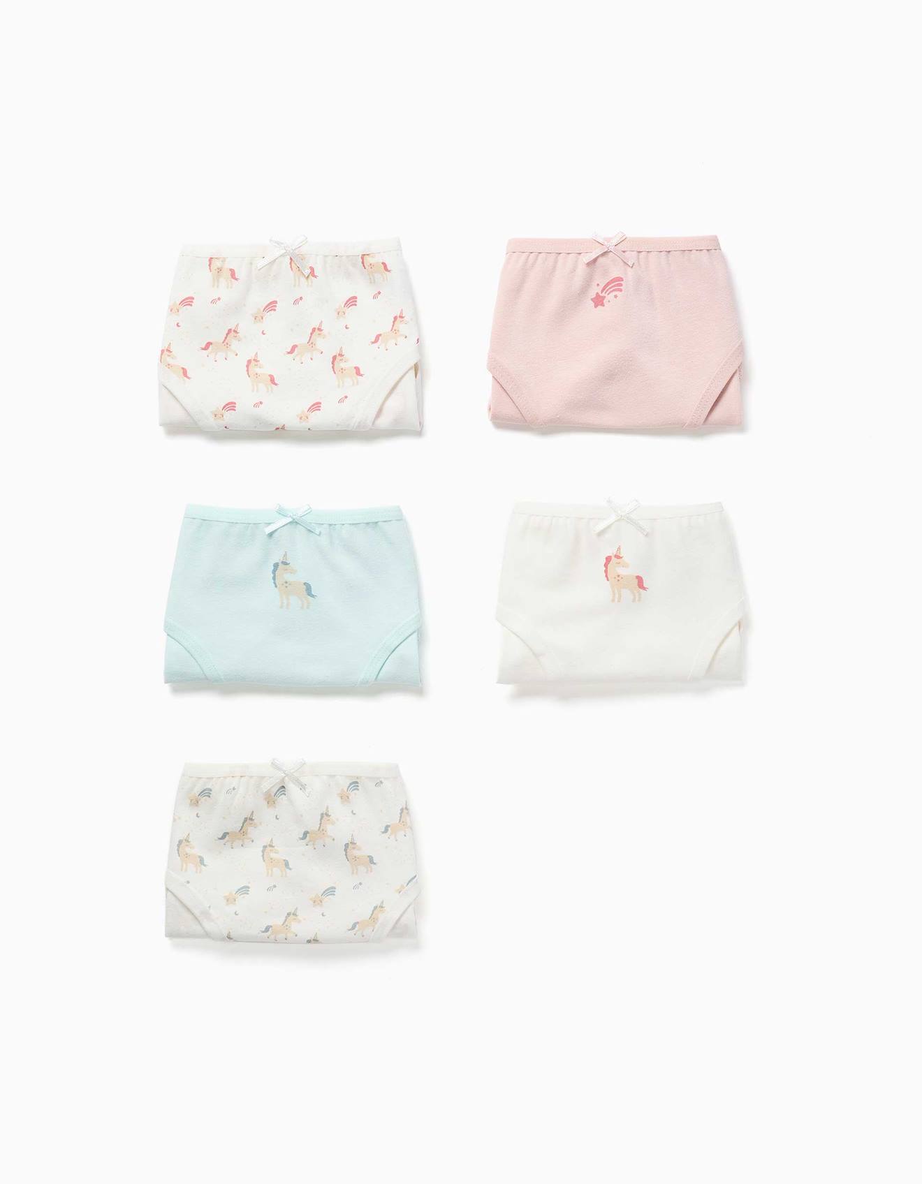 Lot De 5 Culottes En Coton Avec Imprims Licornes Multicolore 18$