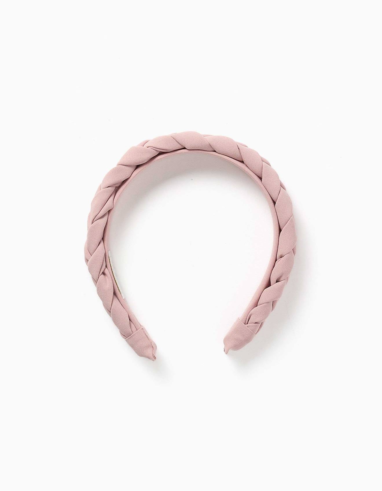 Serre-tête Tressé Rose Clair