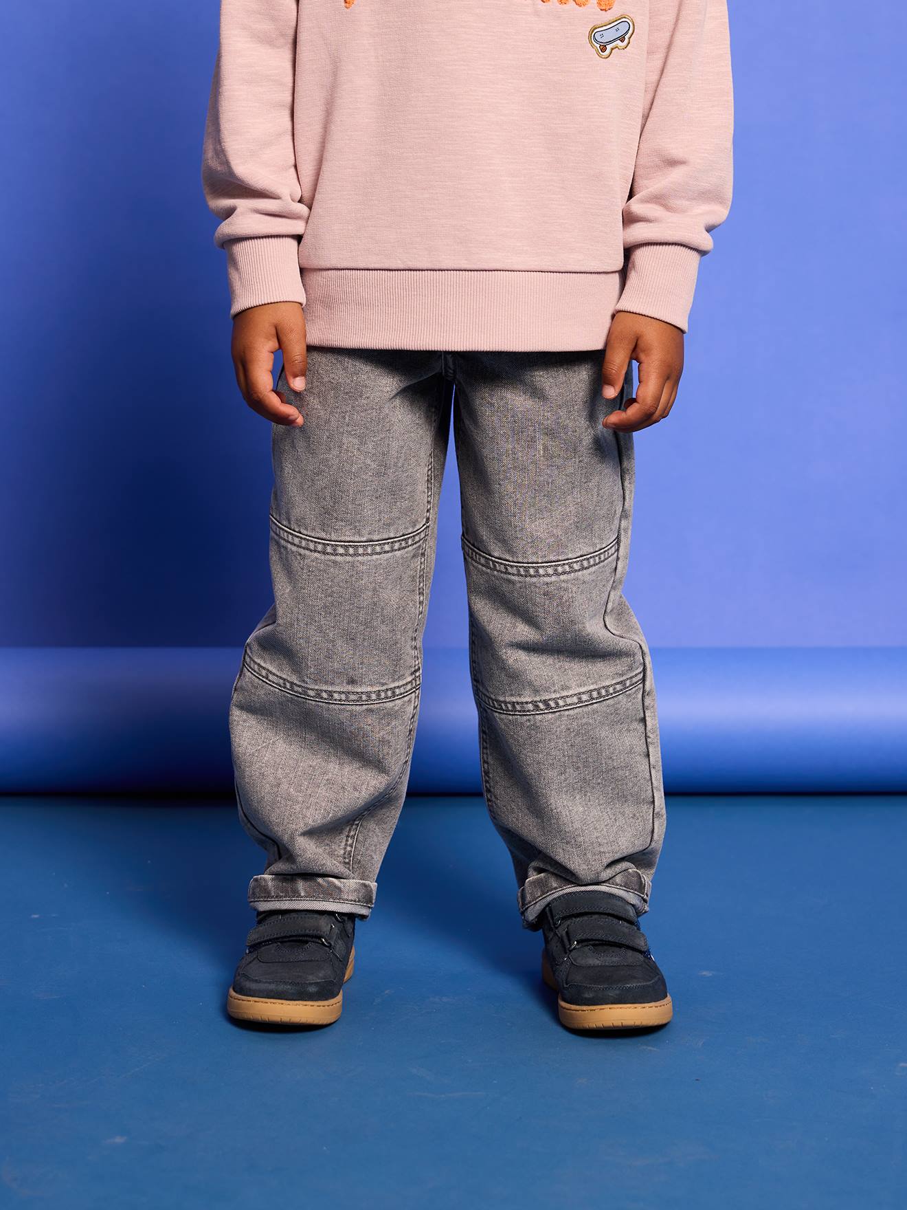 Jean battle morphologie medium denim gris