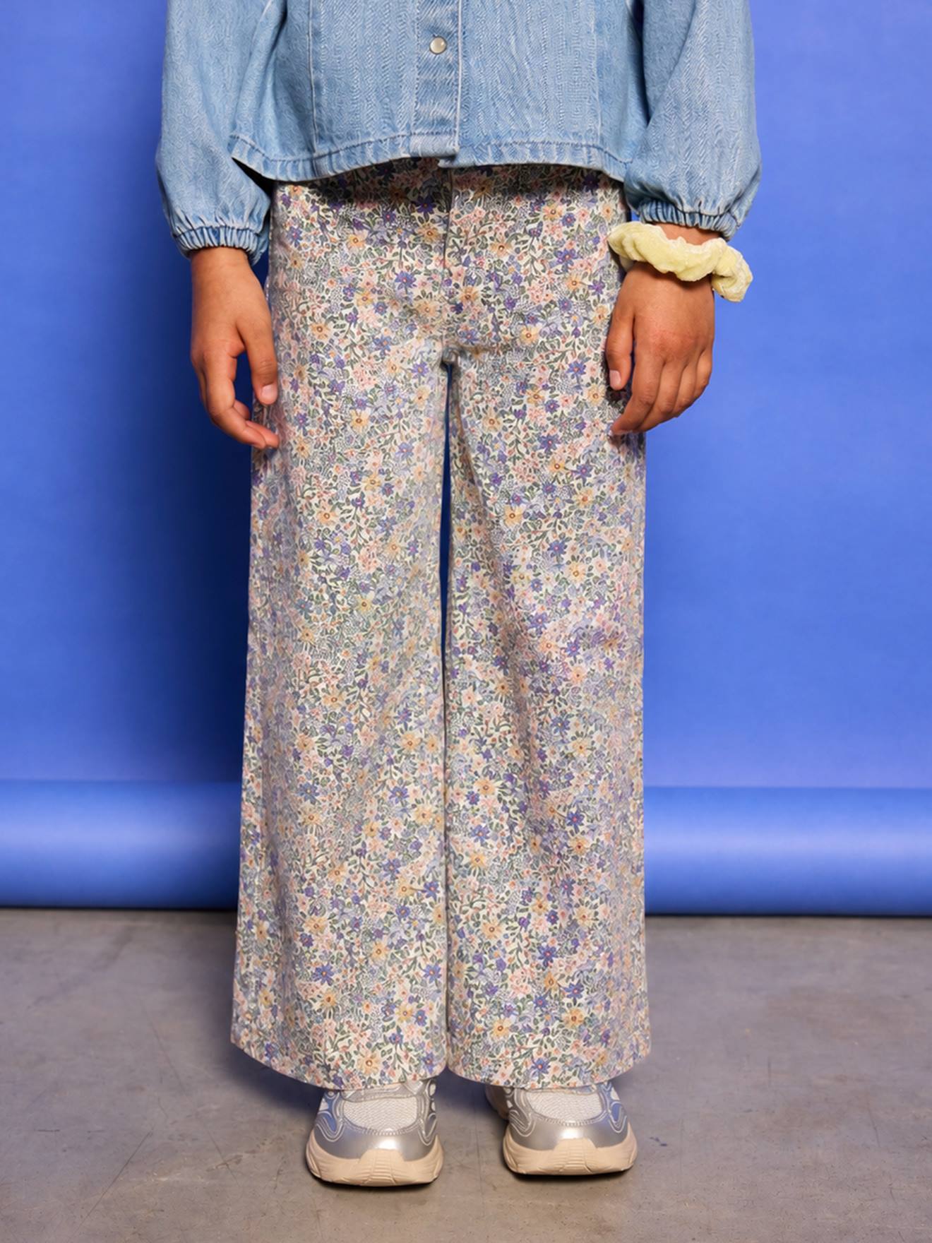 Pantalon large fille lilas