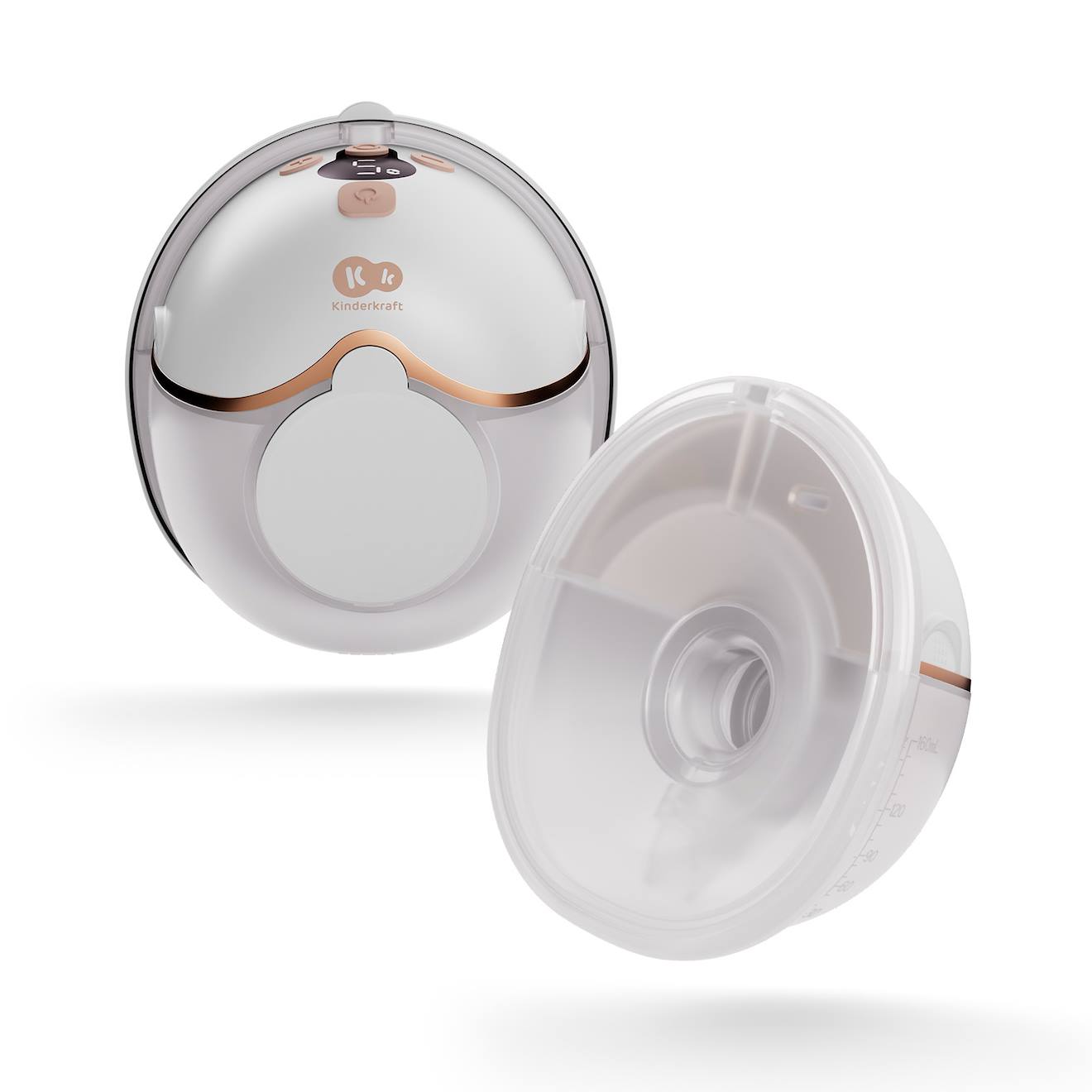 Tire-lait Kinderkraft Mamaflow Double Électrique 4 Modes Mémoire 320 Ml Compact Recharge Usb-c 2 Coupelles Doré (Kinderkraft) - Image 2