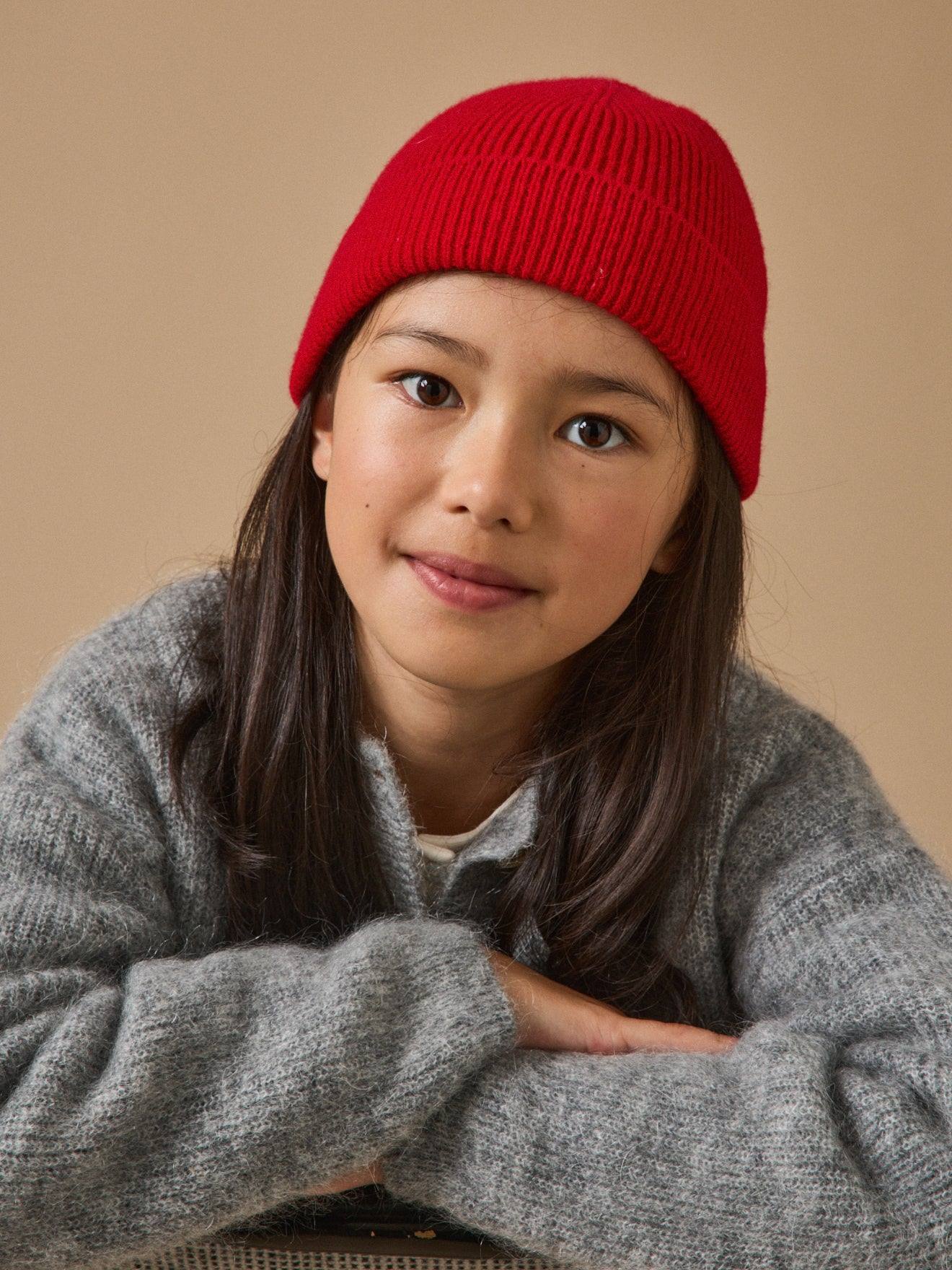 Bonnet En Laine Mrinos Enfant Cerise 28$