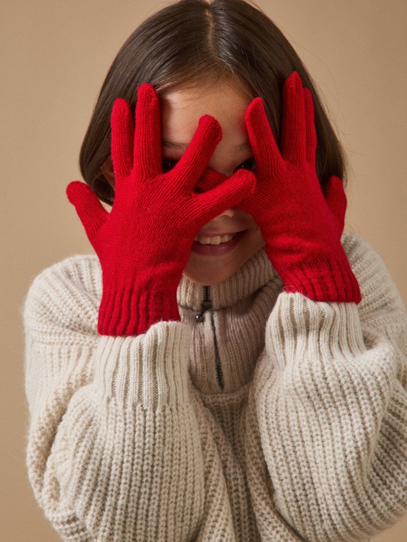 Gants En Laine Mrinos Enfant Cerise 25 €