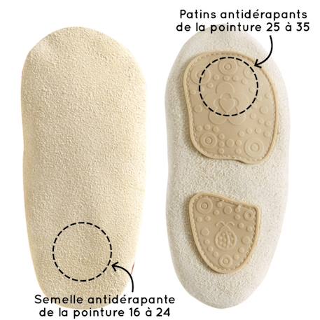 Chaussons bébé cuir souple théodore et isaure les dinosaures Beige 2 - vertbaudet enfant 