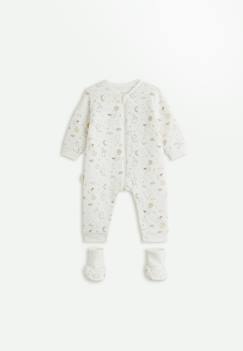-Combinaison bébé en molleton et chaussons eliah
