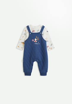 -Ensemble salopette bébé en coton matelassé et t-shirt emile