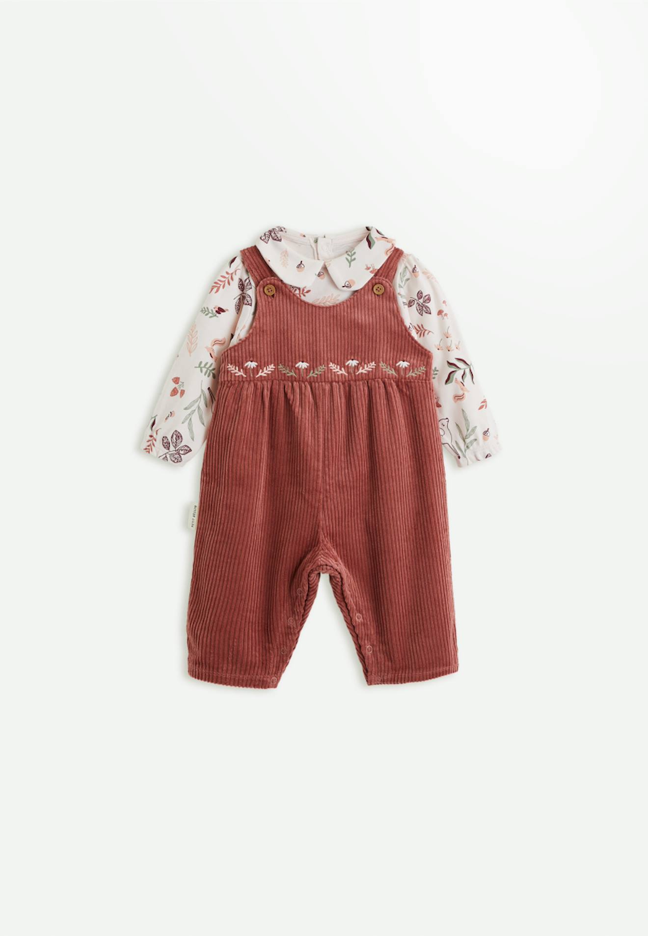 Ensemble Salopette Bb En Velours Ctel Et T-shirt Evie Rose 30$