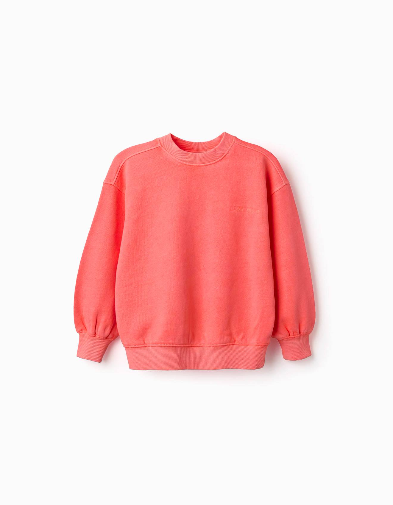 Sweat En Coton Avec paules Tombantes Corail Clair 26$