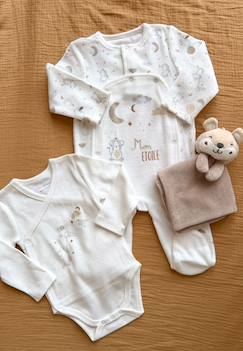 -Kit naissance 3 pièces pyjama, body et doudou bébé eliah