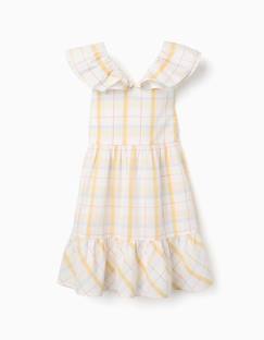 -Robe en coton à carreaux avec volants b&s