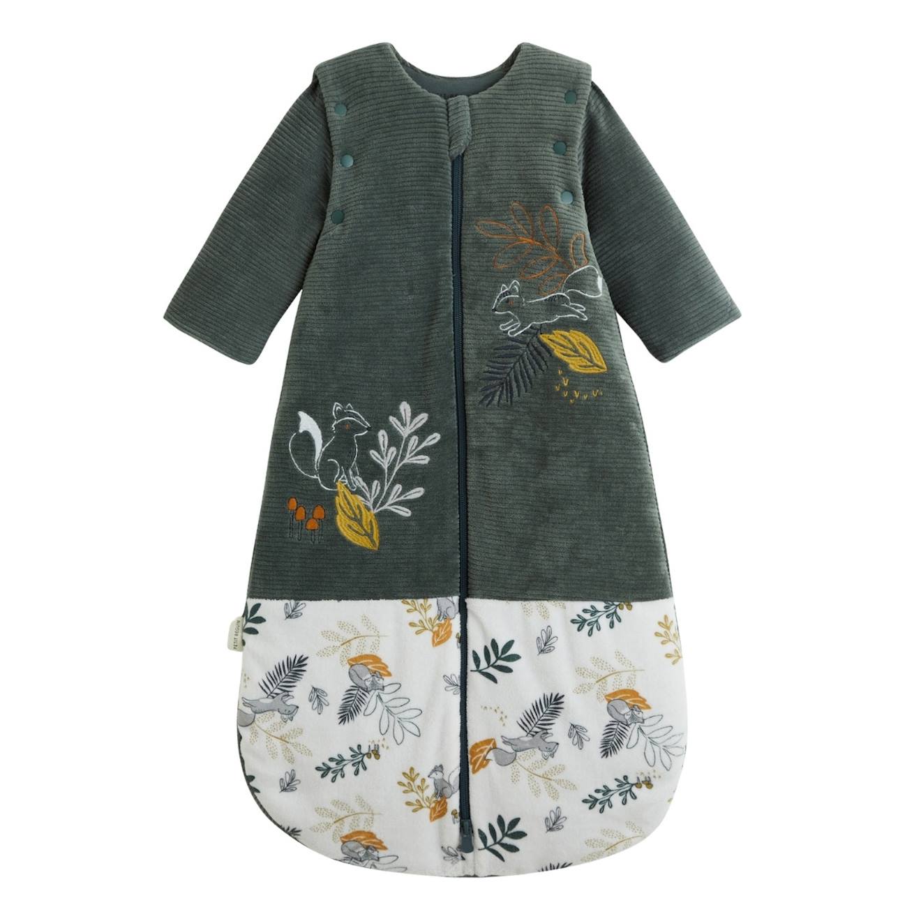 Gigoteuse Hiver En Velours Avec Manches Amovibles Elliott Vert (Petit Beguin) - Image 1
