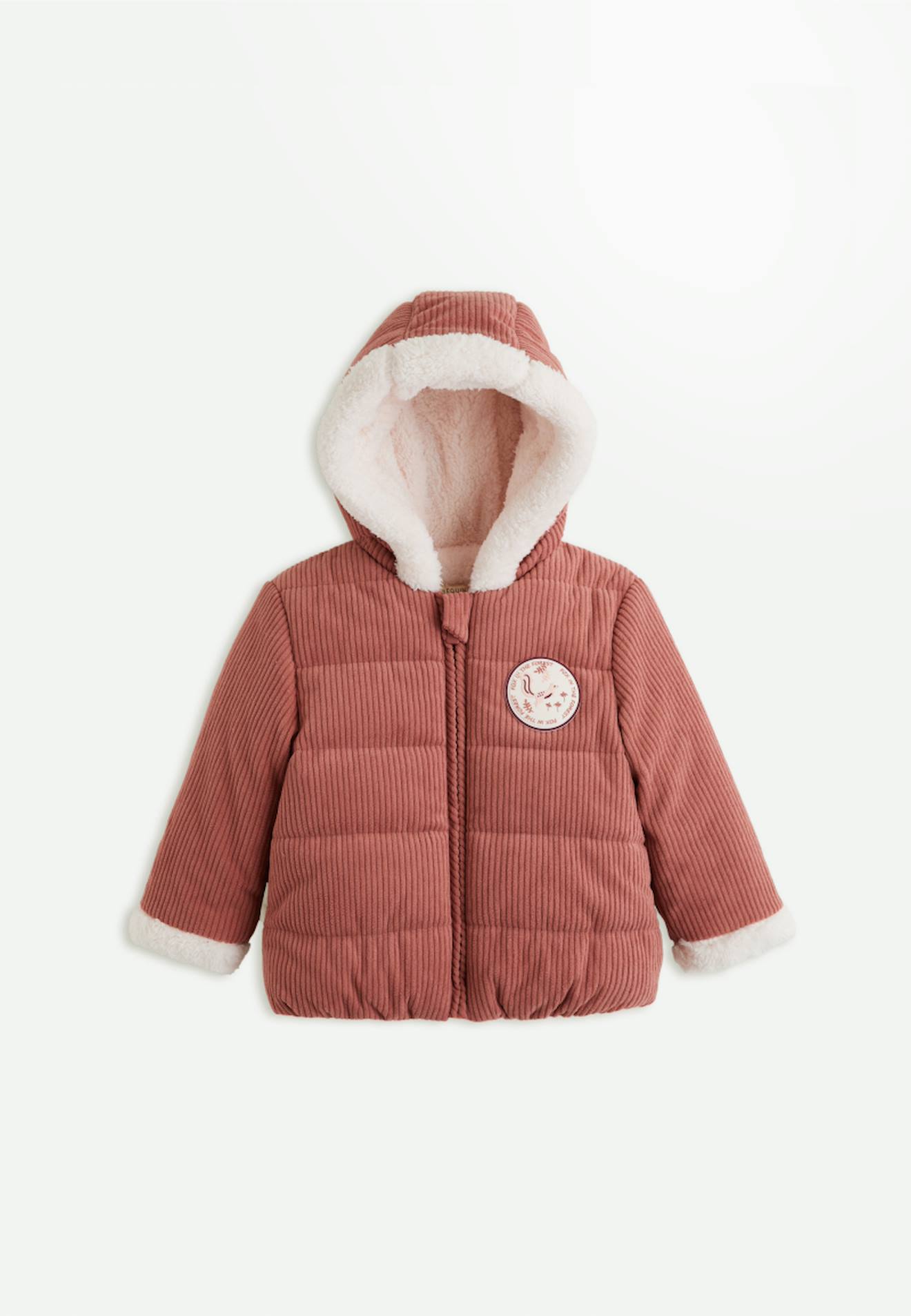 Doudoune Bb En Velours Ctel Double Sherpa Avec Capuche Evie Rose 32 €