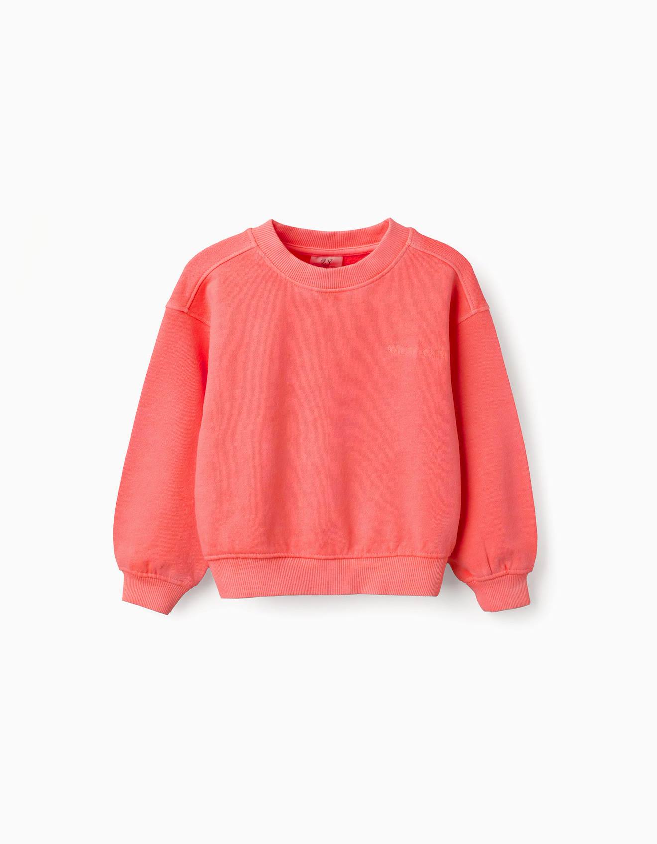 Sweat En Coton Avec paules Tombantes Corail Clair 23$